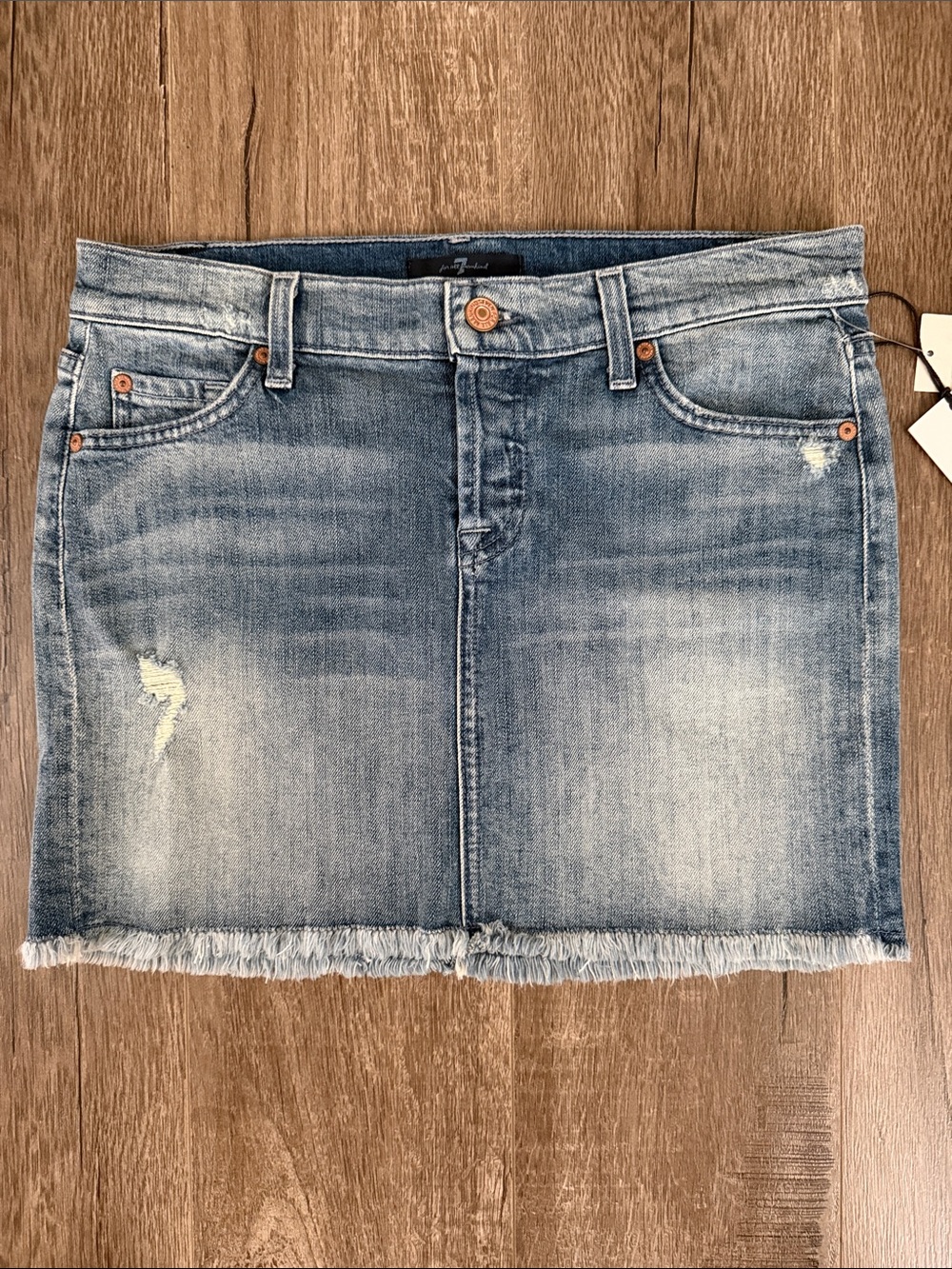 7 For All Mankind denim miniskirt